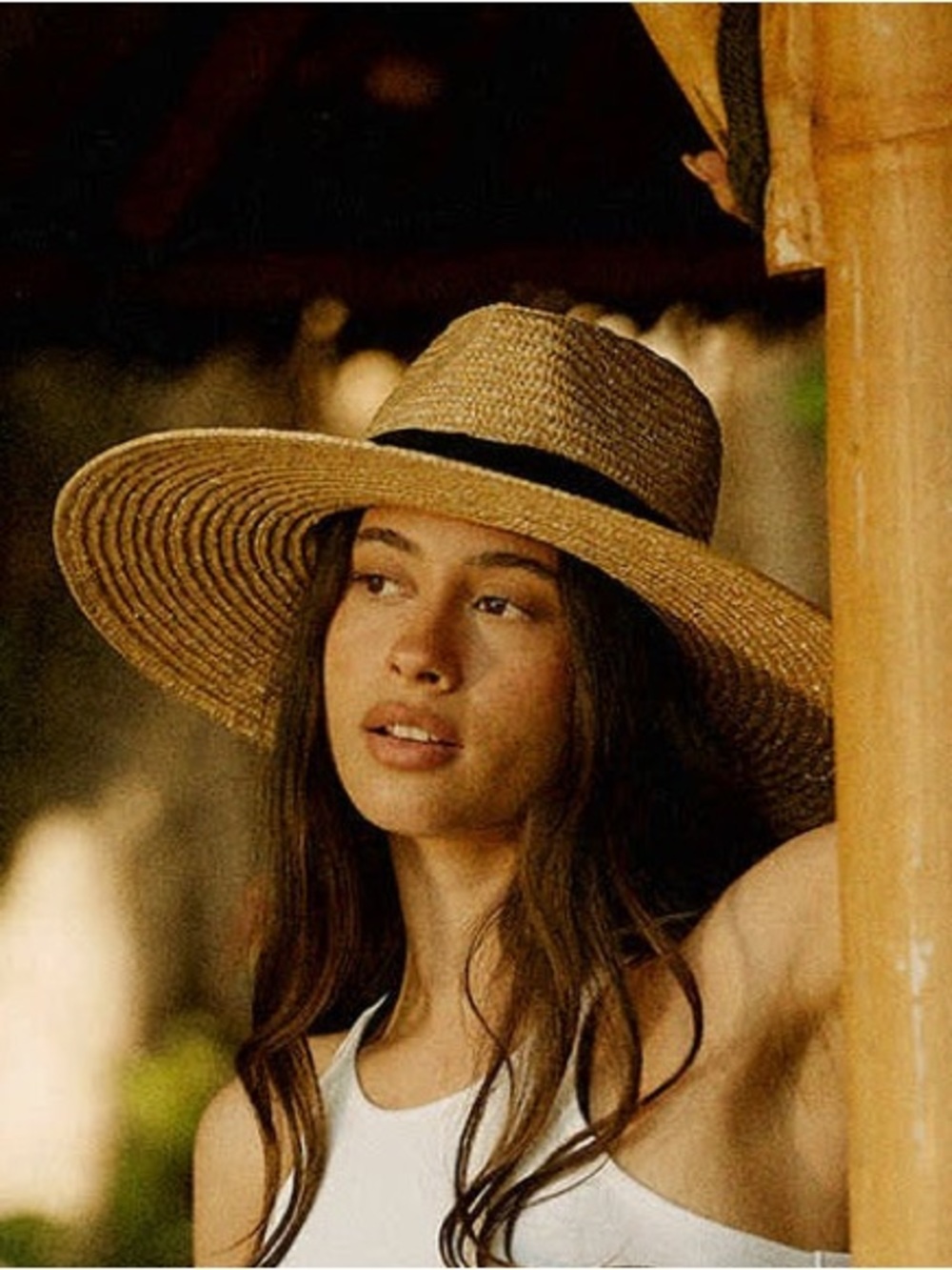 Wide Brim Straw Sun Hat - Natural
